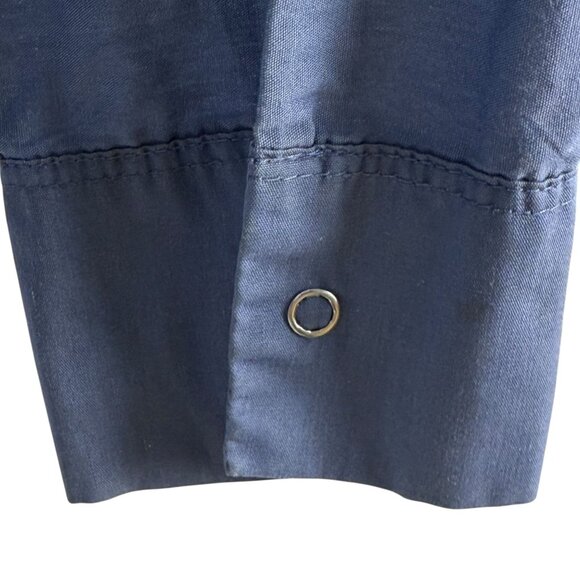 Vintage Fleet-Wing Work Shirt Medium Vapor Wear Grunge Blue Button-Up 80's - Picture 10 of 13